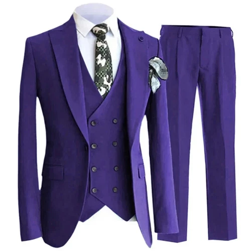 Pants Vest Men Suits Dress 3 Piece Set Male Blazers Wedding Jacket Coat Trousers - Picture 31 of 50