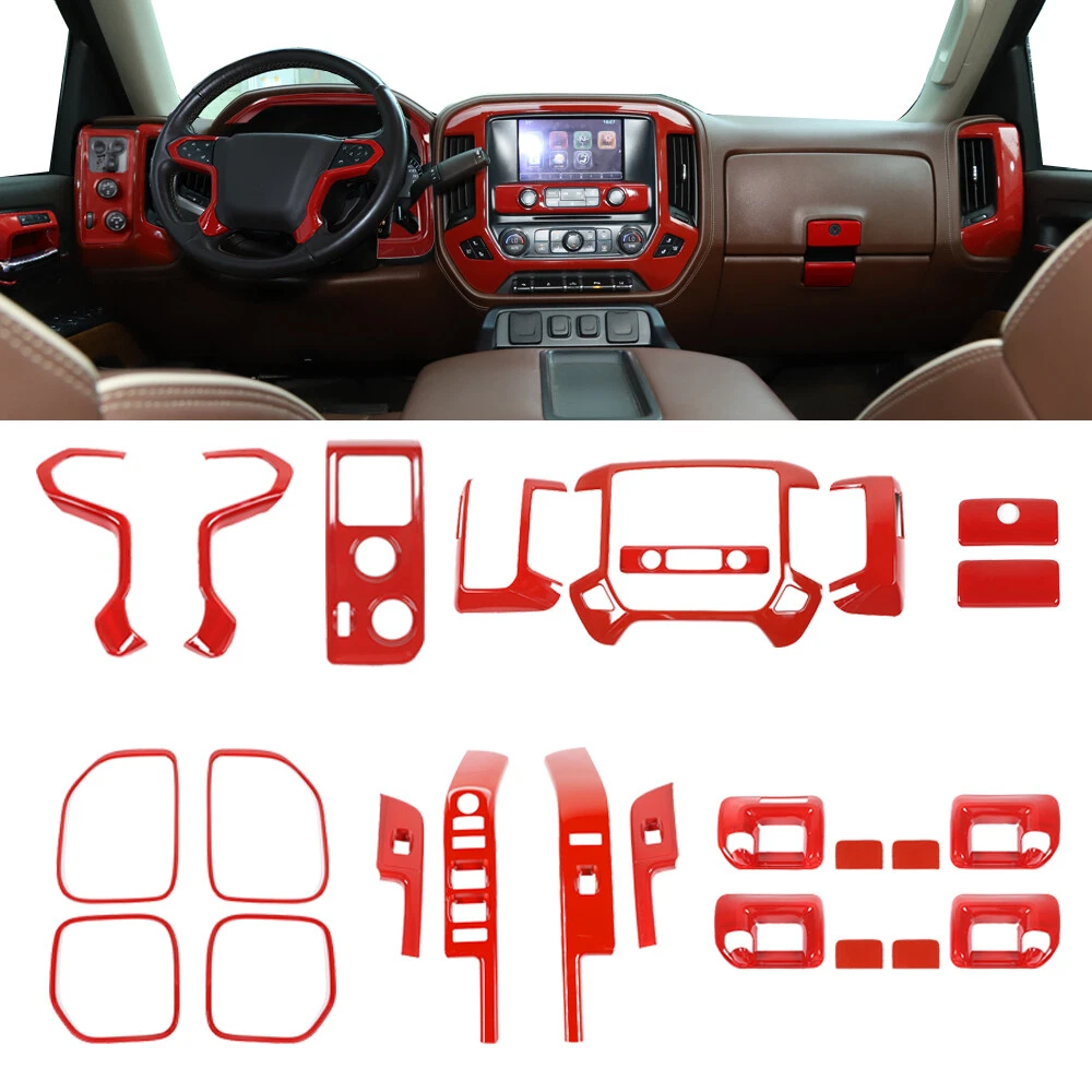 Accessories Trim For Chevy Silverado GMC SIERRA 2014-2017 25pcs Red | eBay