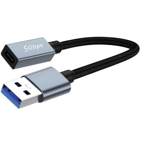 USB A Male to Type-C USB 3.2 Female Data Charging Extension Cable 5Gbps Adapter - Photo 4 sur 5