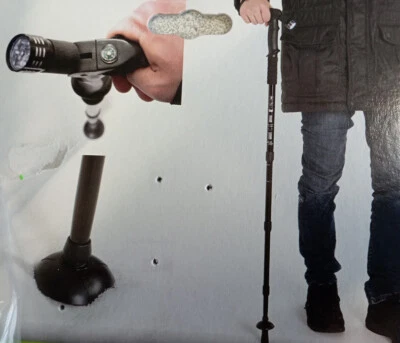 HSI Gehstock mit LED Licht Wanderstock Kompass Höhenverstellbar Antischock-System