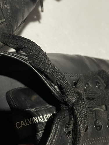 Calvin Klein Jeans Boys Shoes Black Youth School Formal Lace Up Uniform Runner - Picture 6 of 14