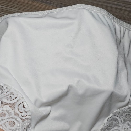 VTG Granny Lace Panty Sissy White Nylon Spandex Brief BALI Size XL/8 Hip 42-45" - Picture 5 of 21