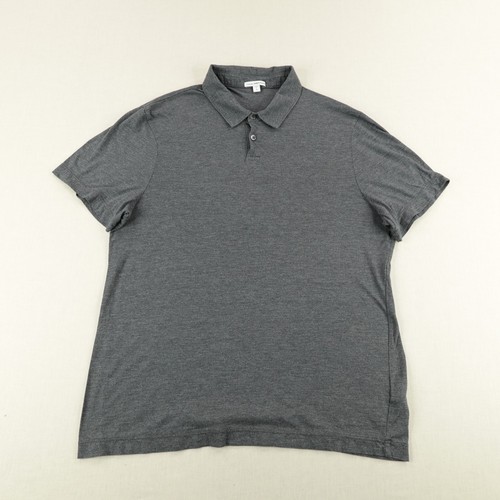 James Perse Polo Shirt Mens Large size 3 Gray Point Collar Soft Made In USA
