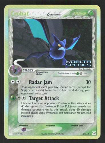 Pokemon Crobat 2/113 Rare Holo Stamped Delta Species (LP)