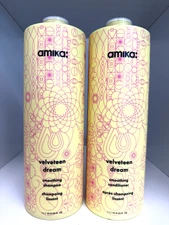 Amika Velveteen Dream Smoothing Shampoo & Conditioner 33.8 oz / 1 L Duo Set