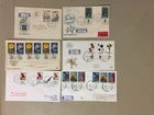 Six Israel fdc with multiple FLOWERS TAB stamps.Four fdc are registered
