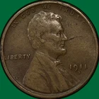 1911-S Lincoln Wheat Cent Very Fine VF Coin, Light Scratch #39523