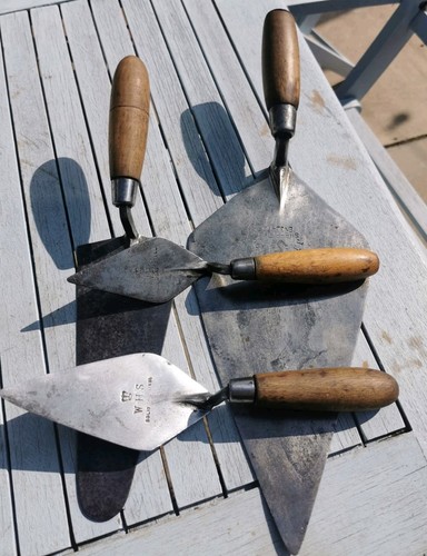 Vintage 12" Bricklayers Trowel Gauging Trowel X 2 WHS Pointing Trowels X 2 - Picture 2 of 23