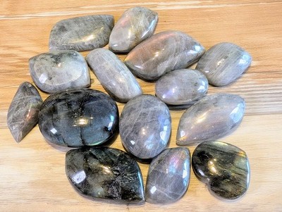 Lot Of 14 Freeform Shaped Labradorite Stones For Jewelry Making Crafting...