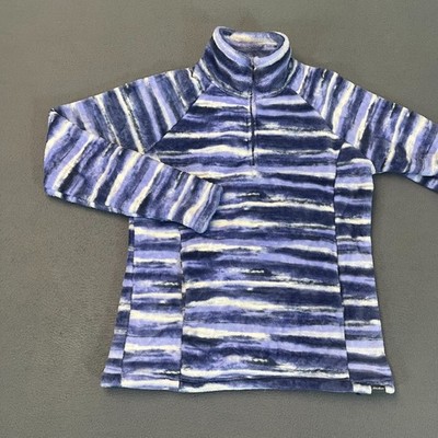 Eddie Bauer Womens Medium 1/4 Zip Pullover Nordic Multicolor Fleece Striped