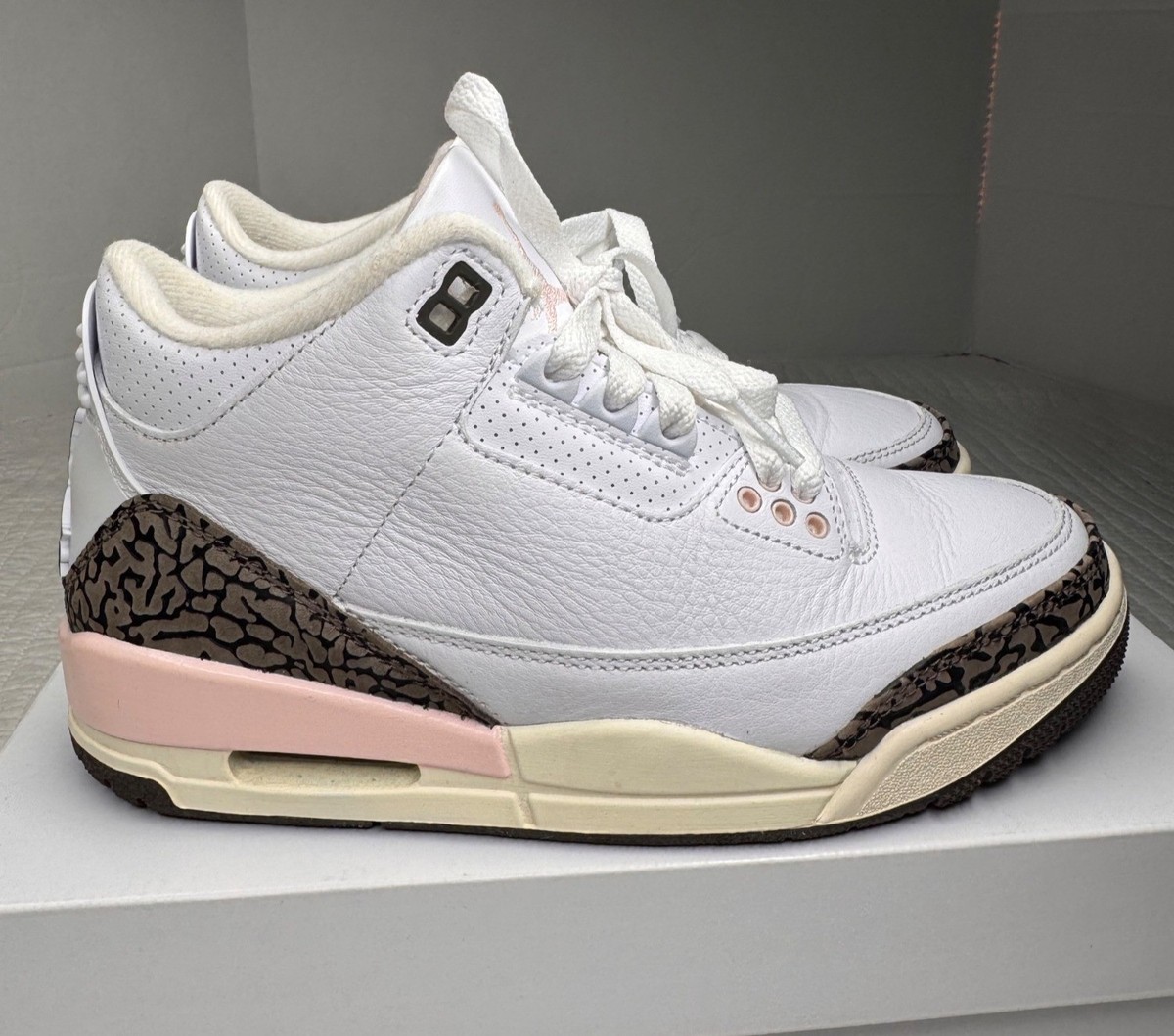 Air Jordan 3 Retro Neapolitan White Brown Pink Womens High Top