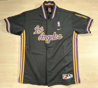 Vintage Men's Medium LA Lakers Team Nike Retro '61 Rewind Black Warmup Jersey M