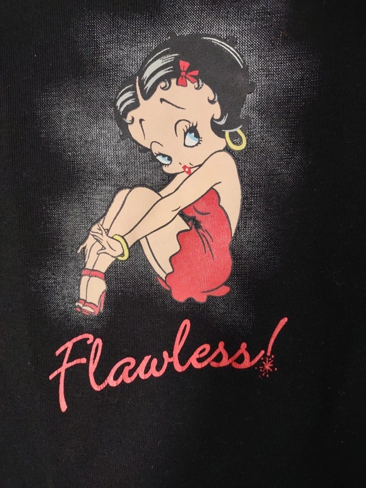Camiseta Y2K Vintage Betty Boop Negra Sensual Impecable Roja Vestido Estampado Rara Talla M Foto 2 de 4
