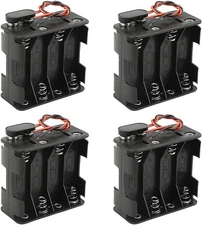 WMYCONGCONG 4 Pack 8X 1.5V AA Battery Holder with I Type Wired 8AA 