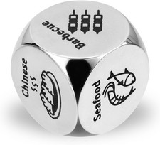 Meal Decision Dice - 6-Sided Food Choice Dice (Barbecue/Mexican/American/Seafood