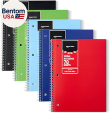 College Ruled Spiral Notebook, for Work and School, 70 Sheets, 8" X 10.5", Assor