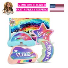 Rainbow Bath Bombs for Kids - 4 Pcs Handmade Natural Kid Bath Bombs, Easter G...