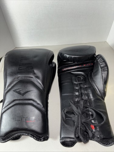 Everlast Elite mit Evershield Boxhandschuhe Schnürhandschuhe schwarz 16oz