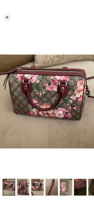 Gucci GG Floral Satchel Top Handle Bag Zip Closure Detachable Adjustable Strap