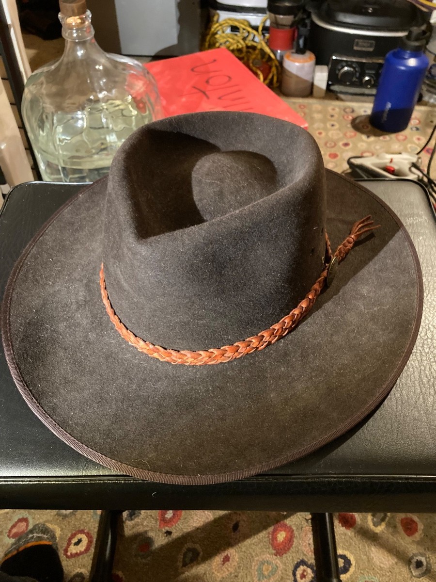 Vintage Akubra Hat Size 56 Brown MADE IN AUSTRALIA 
