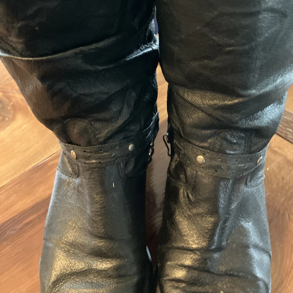 Durango Western Boots Women's Size 7.5M Black Leather Toe Metal Rim Cowgirl - Image 4 of 4