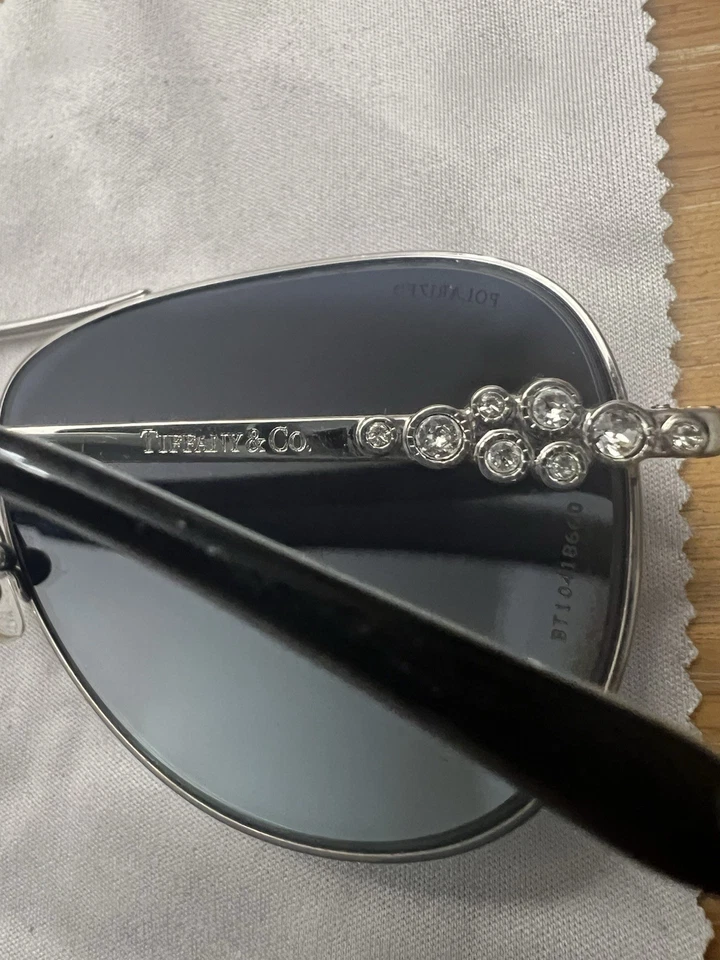 Очки солнцезащитные Tiffany черные/синие с кристаллами - Изображение 2 из 4