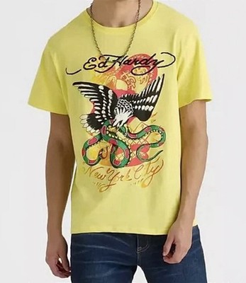 ED HARDY MEN EAGLE SNAKE TATTOO T SHIRT L SHORT SLEEVE NYC RETRO Y2K STREETWEAR