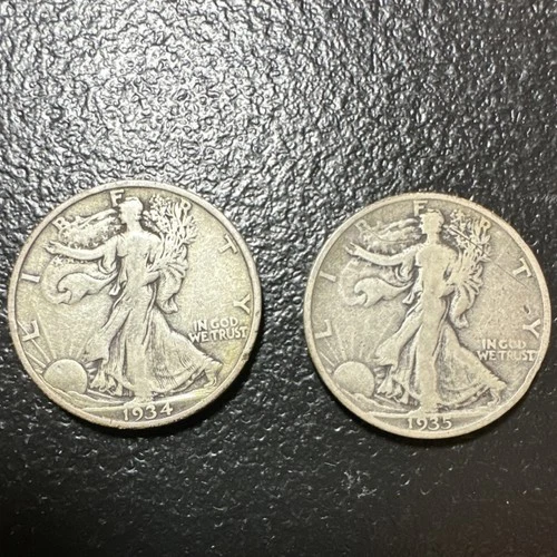 1934-S & 1935-S Liberty Walking Half Dollar Silver Business Strike 50C