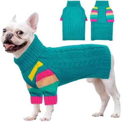 OUOBOB Dog Cold Sweater, Dog Sweaters Winter for Medium Dogs Girl Male, Turtl...