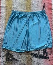 Vintage 90s Nike Nylon Shorts Sports Tag Logo Swoosh Teal Size XL Made In USA