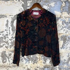 Vintage Norton McNaughton Floral Velvet Whimsigoth Jacket Multicolor Womens L