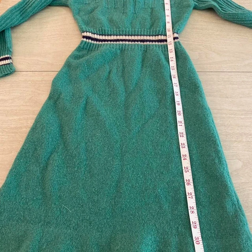 Vestido de malha vintage Miss Bergdorf Goodman Argento azul-petróleo mistura de lã tamanho 5 - Imagem 4 de 4