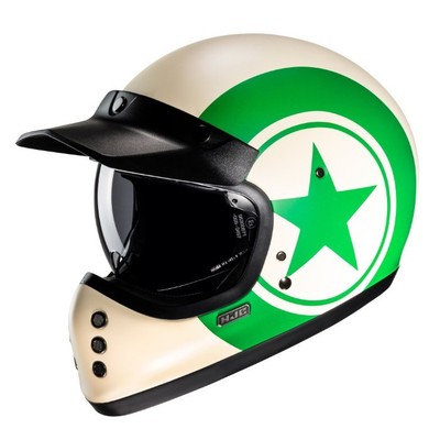HJC V60 NYX GRÜN CLASSIC RETRO GLASFASER MOTORRAD MOTORRADHELM ECE 22.06