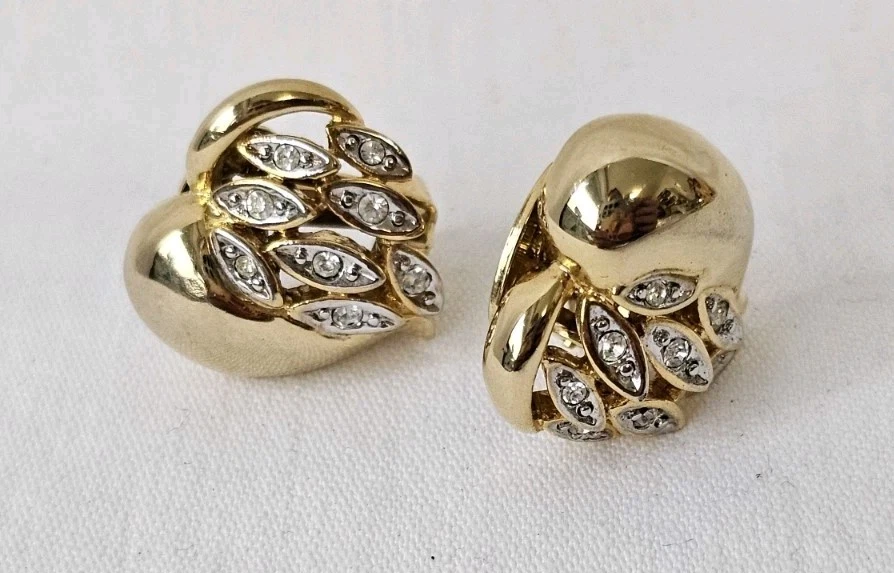 Soleil Ohrclips / Clips Herz Swarovski hochw. Vergoldeter Ohrschmuck Modeschmuck - Bild 3 von 4