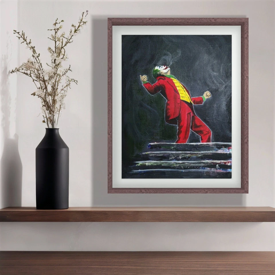 ✨ PINTURA ORIGINAL. Lienzo pintado a mano. Joker. Joaquin Phoenix. Arte de DC Comics Foto 2 de 2