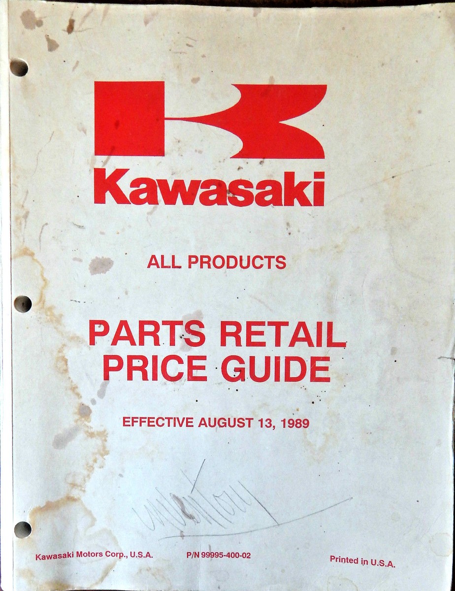 KAWASAKI PARTS RETAIL PRICE GUIDE 1989 | eBay