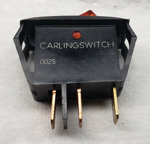 Carling Technologies Rocker Switch SPST 12 VDC Incandescent Lighted NOS Qty. 3 - Picture 2 of 7
