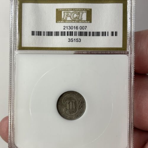 1853 Three Cent Silver Piece Trime 3c Type 1 - PCI -EF - US Coin - 35001 - Picture 8 of 8