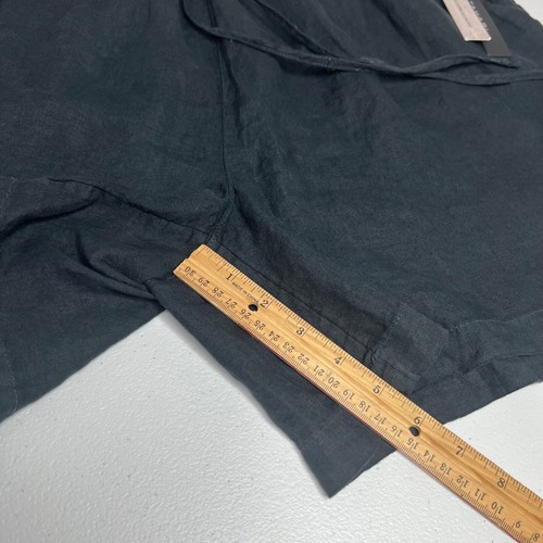 Tahari Linen Shorts Women's 2X Black Pull On Drawstring Pockets Coastal Beachy - Picture 12 of 14