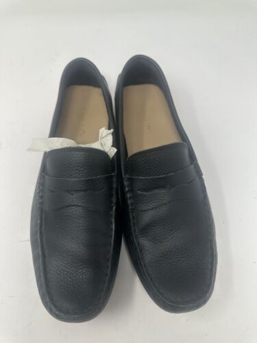 Mocasines Lacoste Concours 118 para hombre talla US 9 zapatos cómodos de cuero negro sin cordones - Imagen 2 de 7