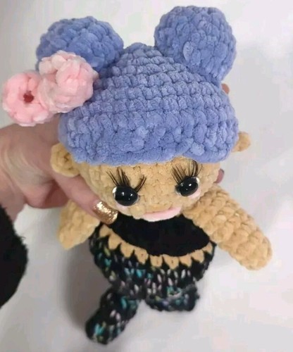 11” Handmade Crocheted Mermaid Plushie Doll - Picture 3 of 10