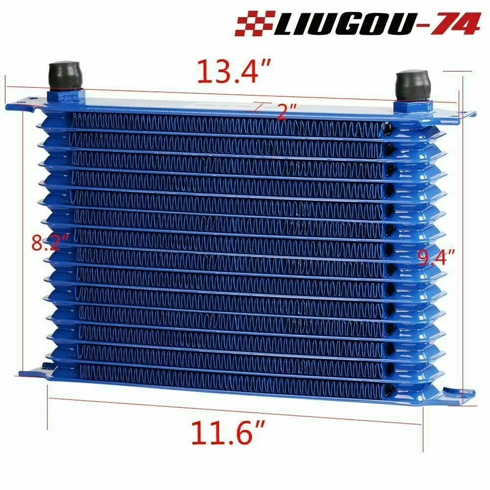 15 Row 10AN Universal Performance Alumium Engine Oil Cooler + Filter Adapter New Foto 2 de 4