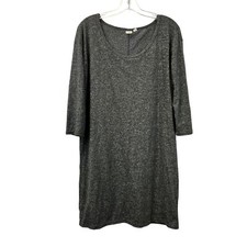 Gap Women’s 3/4 Sleeve Pullover Shift Dress Knee Length Charcoal M