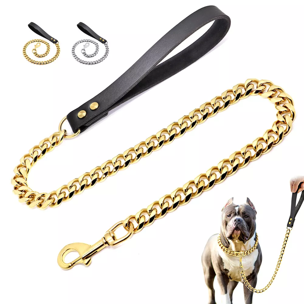 Gold chain cheap dog lead