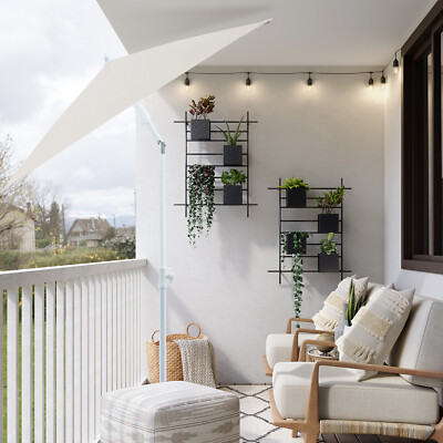 Sekey Sonnenschirm Höhenverstellbar Balkon Terasseschirm mit Schutzhülle UPF50+