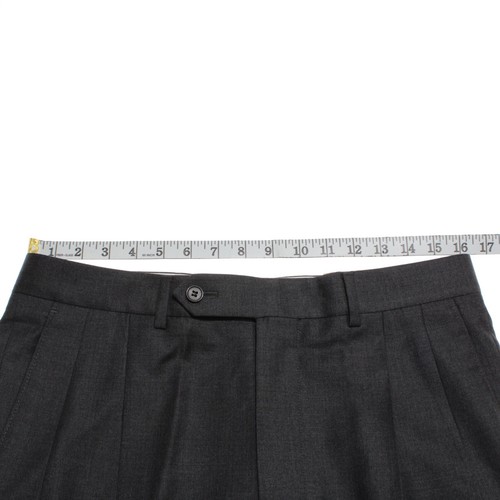 Samuelsohn NWT Pleated Dress Pants Size 32 US In Solid Gray 100% Wool L5 - Picture 8 of 12