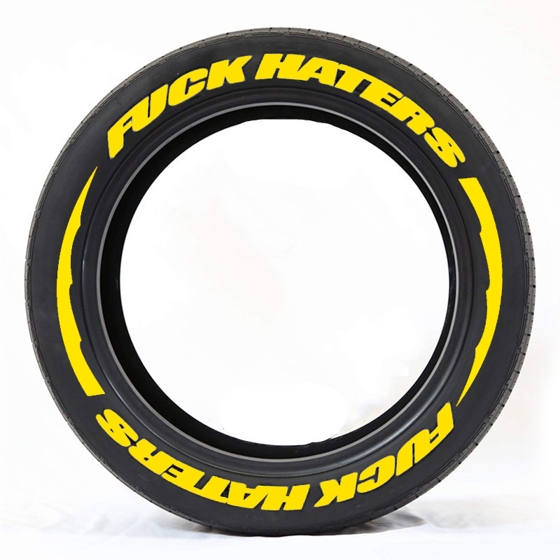 Custom Tire Lettering Stickers – 1.06” Tall, 14”-22” Wheels, Personalized Text, 8 Sets