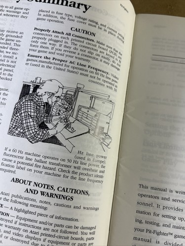 3rd print PIT FIGHTER PITFIGHTER with schematics atari arcade video game manual - Picture 4 of 11