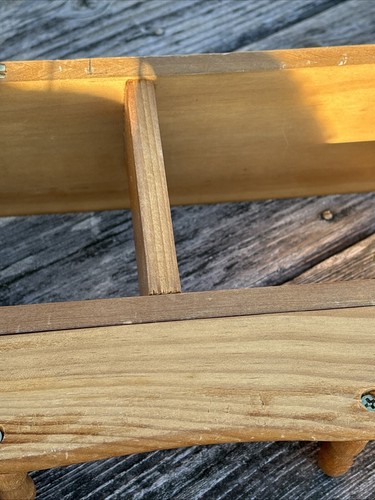 Vintage Solid Wood Shelf Cubby Wall Decor 3 Pegs 18L x 3W x 8h Trinket Display - Picture 12 of 15