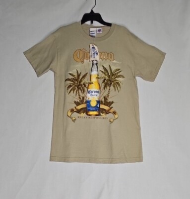 Vintage Corona Extra Shirt Mens Small Cotton Short Sleeve Y2K NEW with TAGS RARE